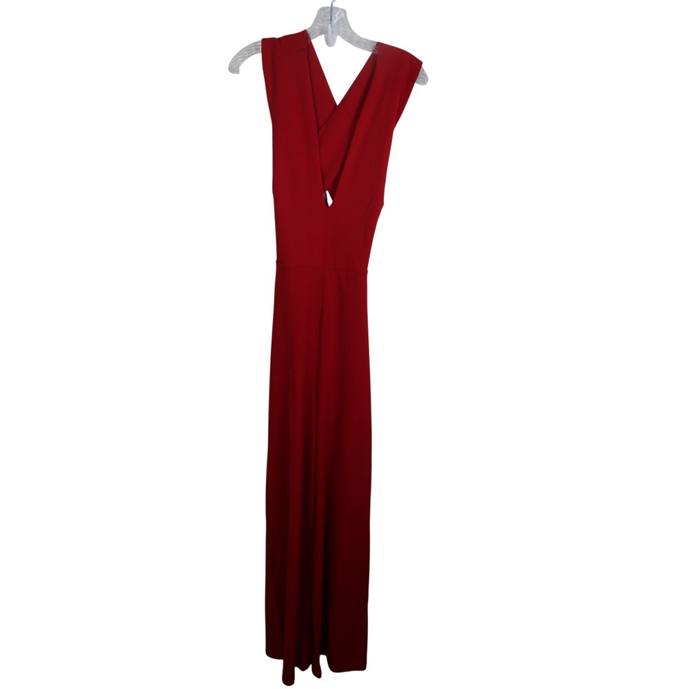 Lulus Red Wide Leg Open Back Crisscross‎ Jumpsuit KP8458 Womens Small